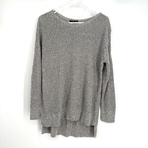 Eileen Fisher Sweater Women Ribbed High Low Organic Linen Cotton Tunic Coastal L